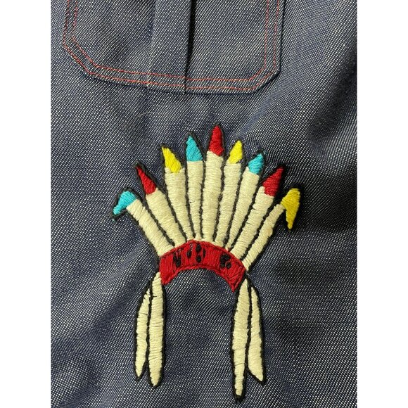 Vintage Jacket Handmade Child Embroidered Crewel Western Movie Prop Blue 1950s - Picture 6 of 10